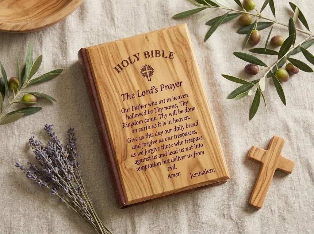 New and Old Testament – High Quality Olive Wood Cover, King James