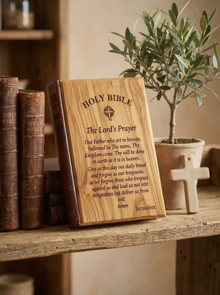 New and Old Testament – High Quality Olive Wood Cover, King James