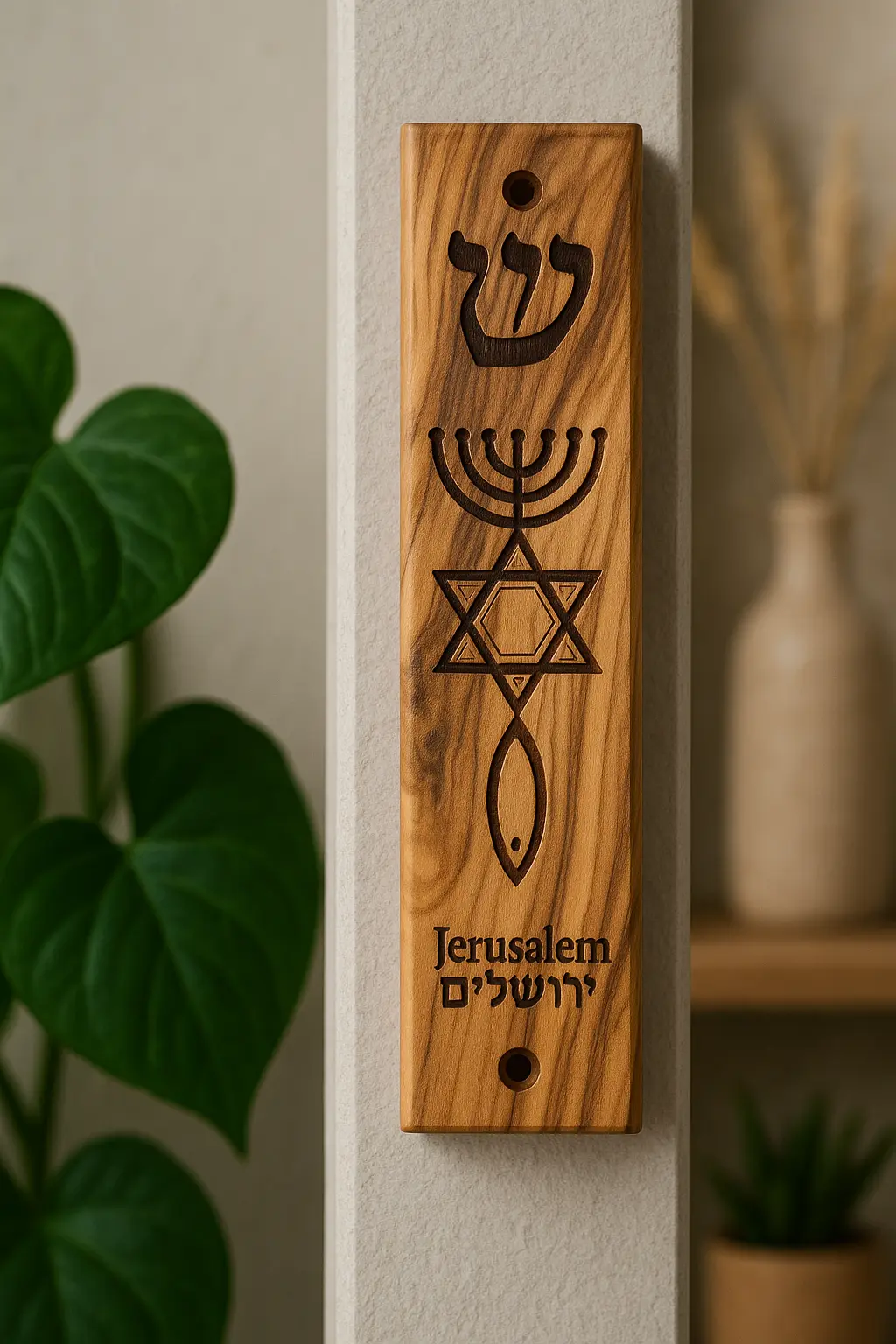 High-Quality Wooden Mezuzah – Designed for Christians