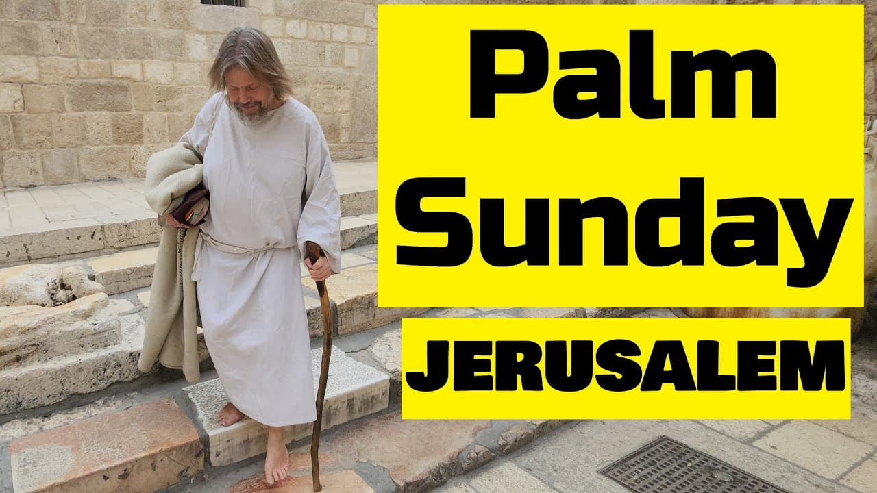 Jerusalem Catholic Palm Sunday Procession in Jerusalem at the Church of the Holy Sepulchre